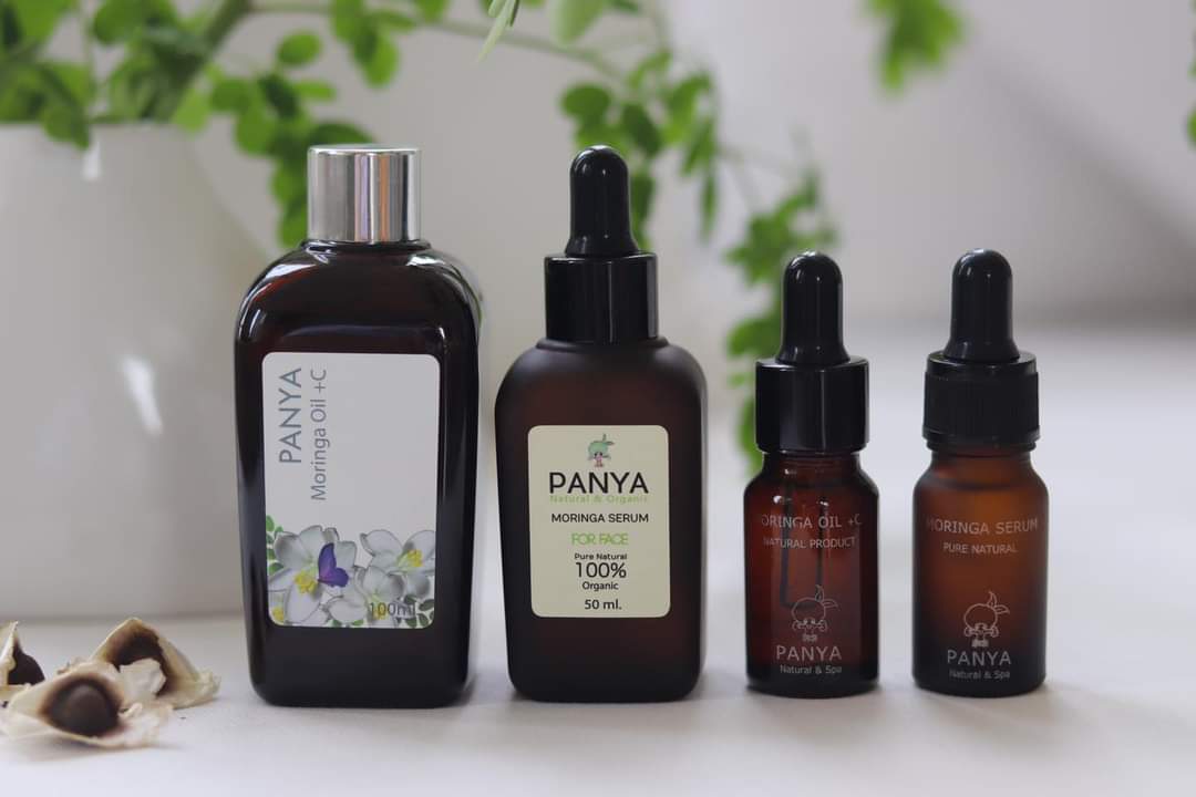 มี2สูตร น้ำมันมะรุม ออร์กานิก 100% บำรุงผิวหน้าเพื่อผิวหน้าอ่อนเยาว์ panya natural organic moringa serum for face ปัญญา