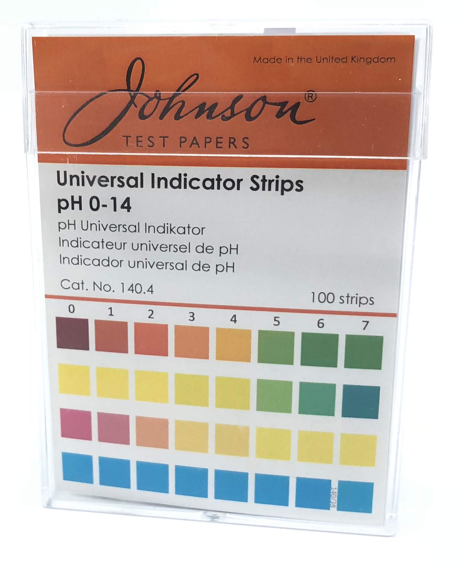 pH indicator strips 0-14 pH- กระดาษทดสอบ pH(100แผ่น/pkg)-Johnson