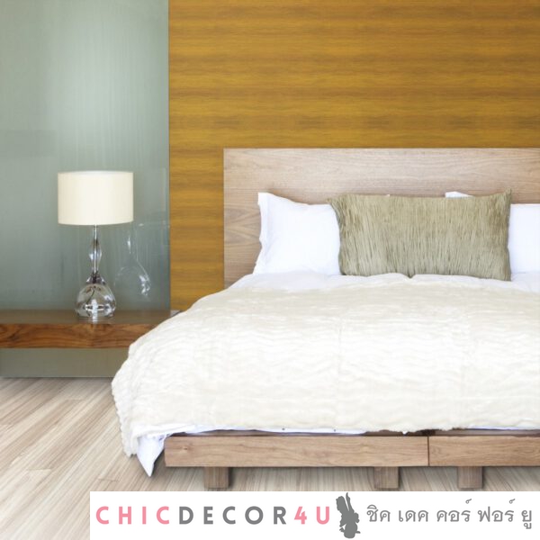 สติ๊กเกอร์ปูพื้น ลายไม้โมเดริน สีเบจ Beige-wood panel JP-013 หน้ากว้าง 100 ซม หนา 0.6 มม ยาวเมตรละ