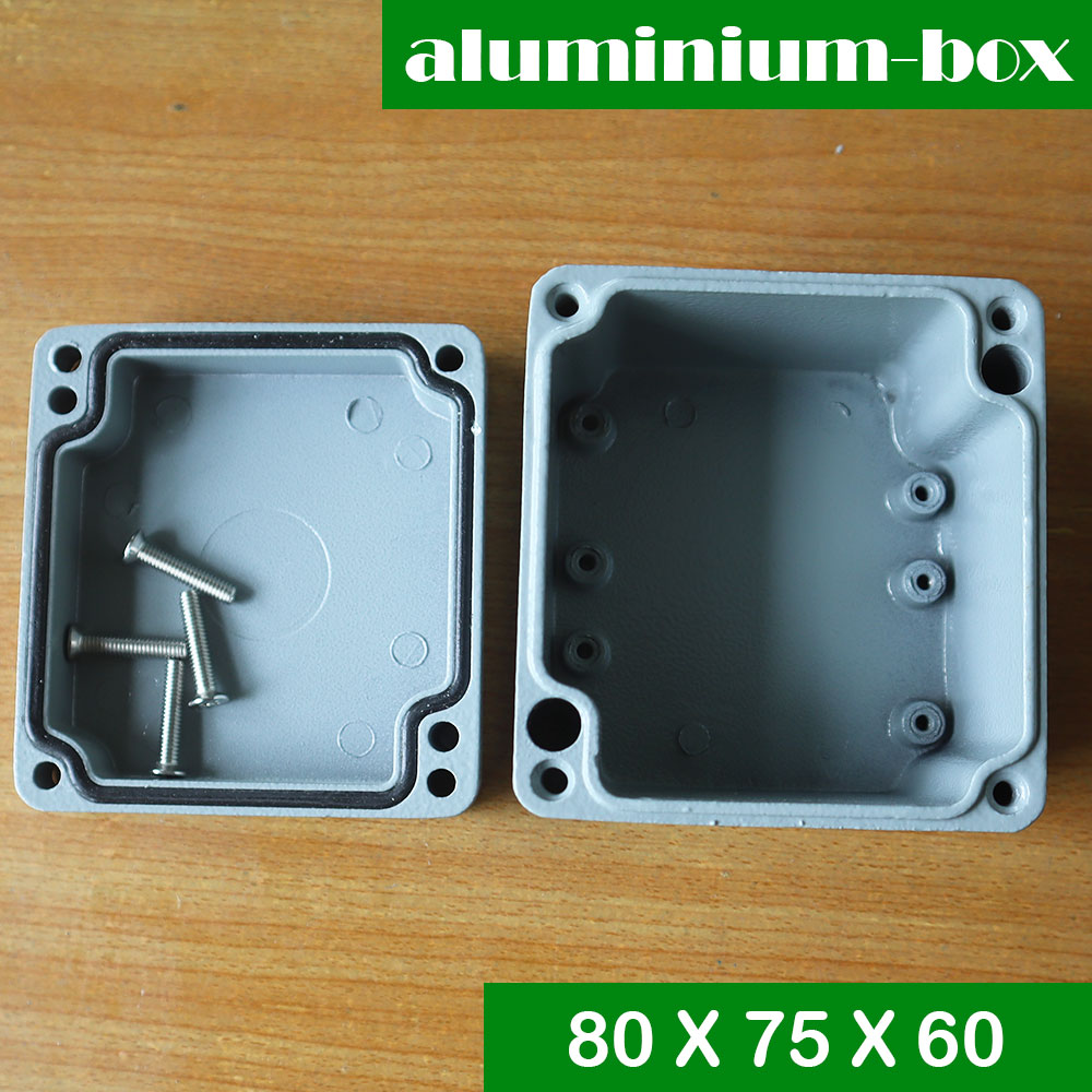 กล่องอลูมิเนียมกันน้ำ IP66 สีเทา ขนาด 80 X 75 X 60 มม. (V)