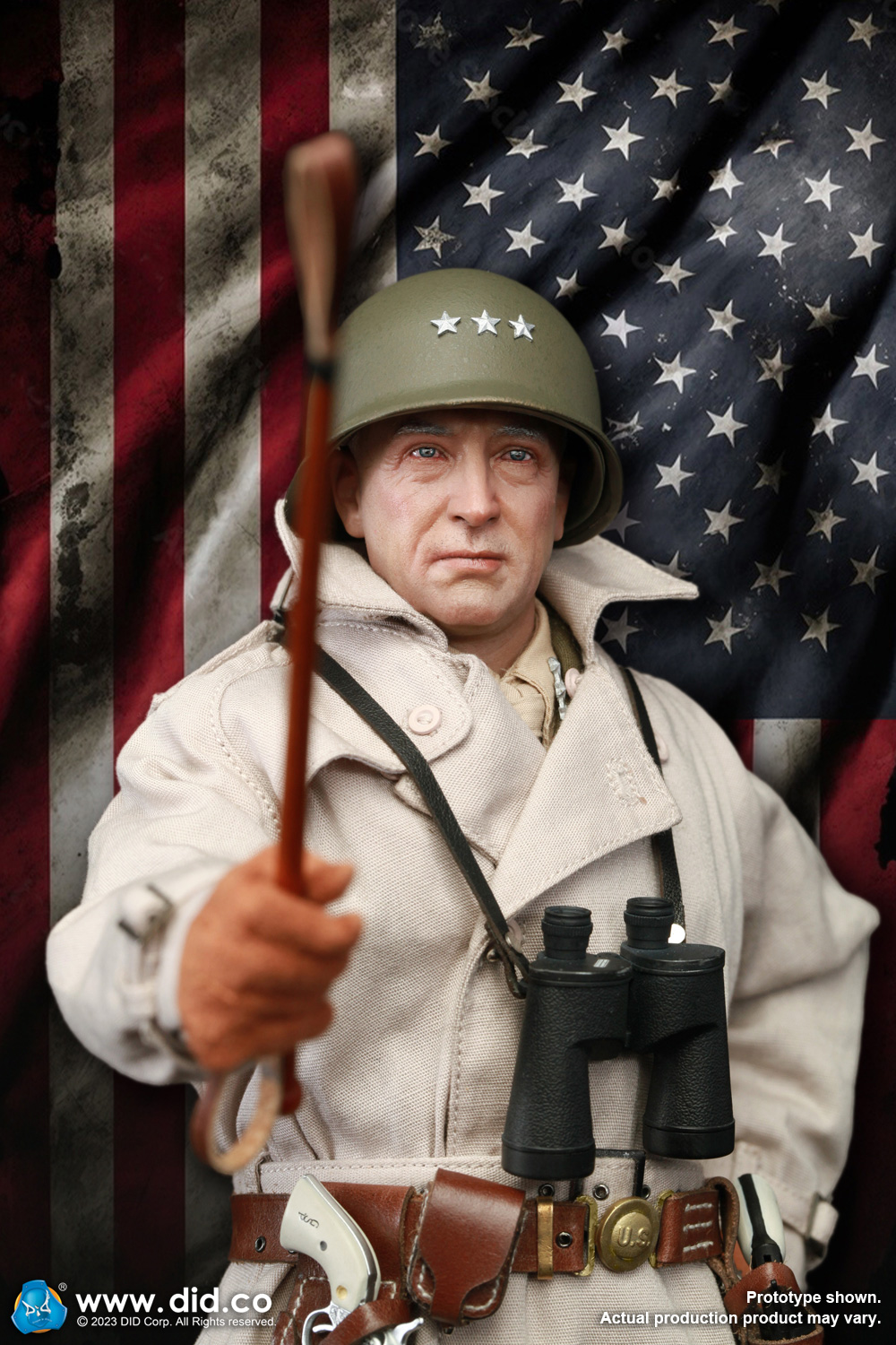 DID A80164+E60071 1/6 WWII General of the United States Army - George Smith Patton Jr.+Accessory Kit