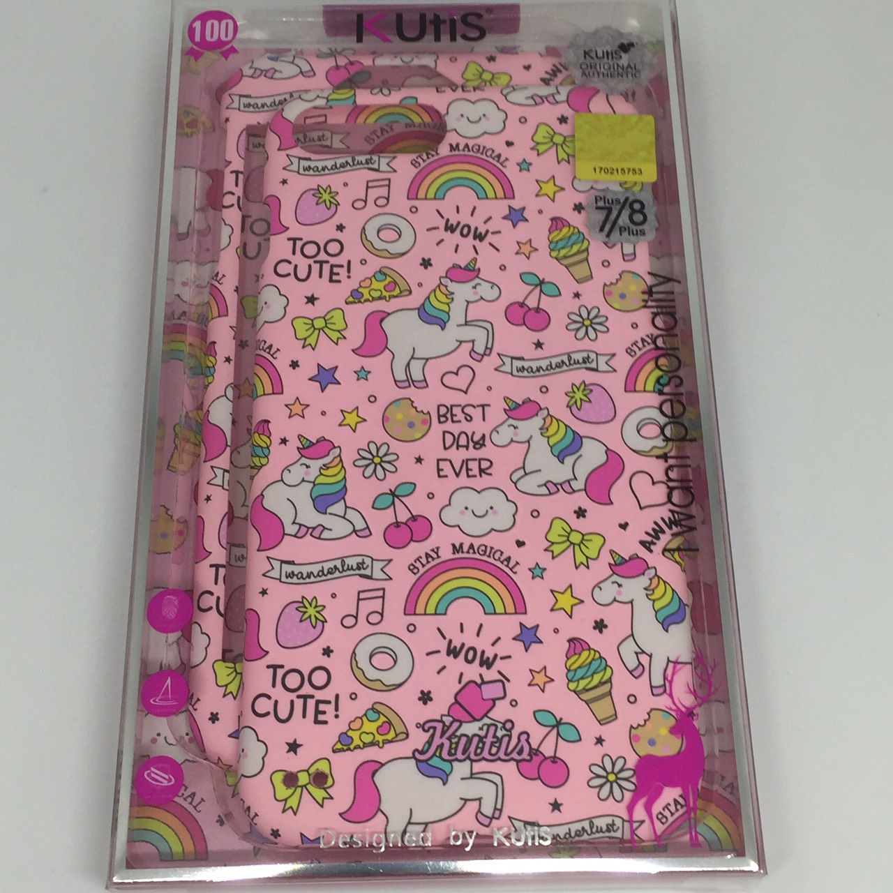 เคสคูทิส(Kutis)ไอโฟน7พลัส,8พลัส(ลายยูนิคอร์นอวบ)มาใหม่ เคสประกบหน้า-หลัง เคสเรืองแสง เคสลายวินเทจ ร้านSuperhero Klongthom