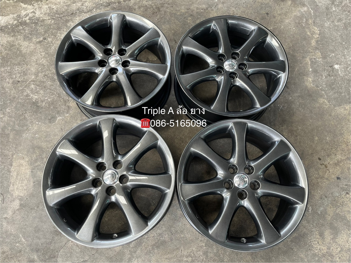 ✨ล้อแม็ก 5รู100✨Toyota Wish ขอบ 17 สีเทากัน💖สวยกริ๊บ💖