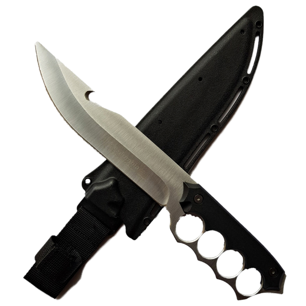 มีดใบตาย Columbia Gut Hook X10 ขนาด 13.6 นิ้ว (34.5 ซม.) ปลายตะขอ พร้อมปลอกมีดพลาสติก ABS ร้อยเข็มขัด