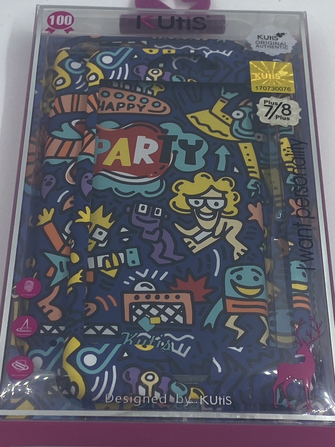 เคสคูทิส(Kutis)เคสไอโฟน7พลัส,8พลัส(ลายPARTY)มาใหม่ เคสประกบหน้า-หลัง เคสเรืองแสง เคสลายวินเทจ ร้านSuperhero Klongthom