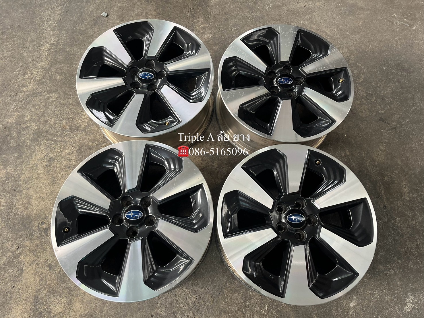 ✨ล้อแม็ก 5รู100✨Subaru Forester ขอบ 17 ดำหน้าเงา