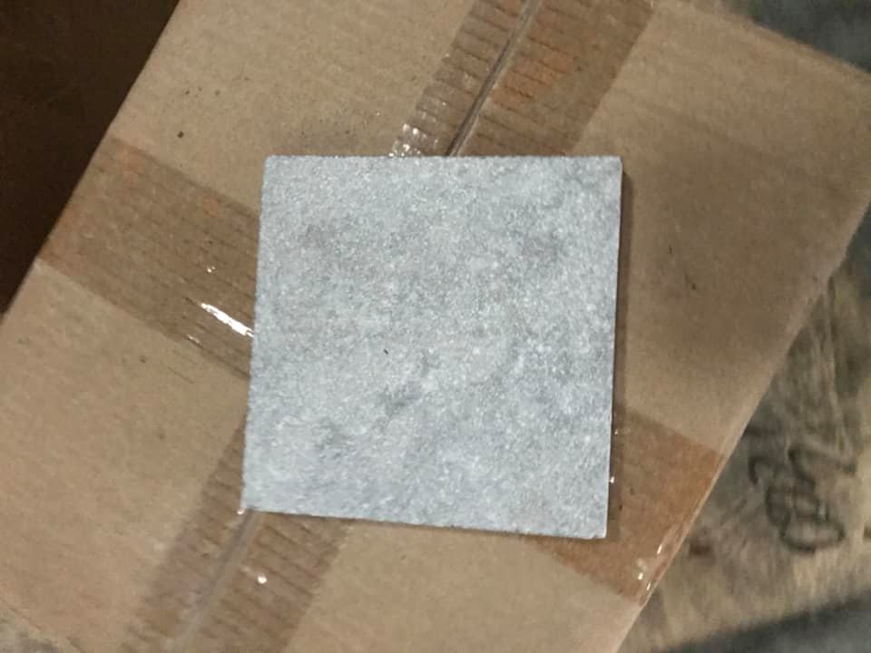 White cloudy sanded หินไวท์คราวดี้ หน้าพ่นทราย lime stone