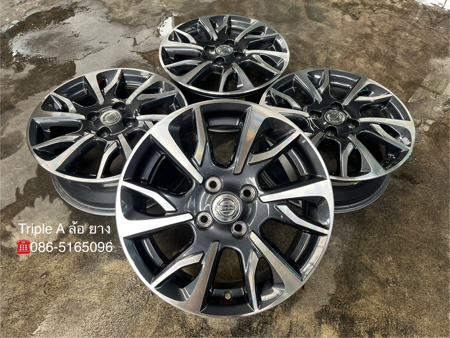 ✨ล้อแม็ก✨Nissan Almera Sportech รุ่นใหม่ ขอบ 15 เทาหน้าเงา💖สวยกริ๊บ💖