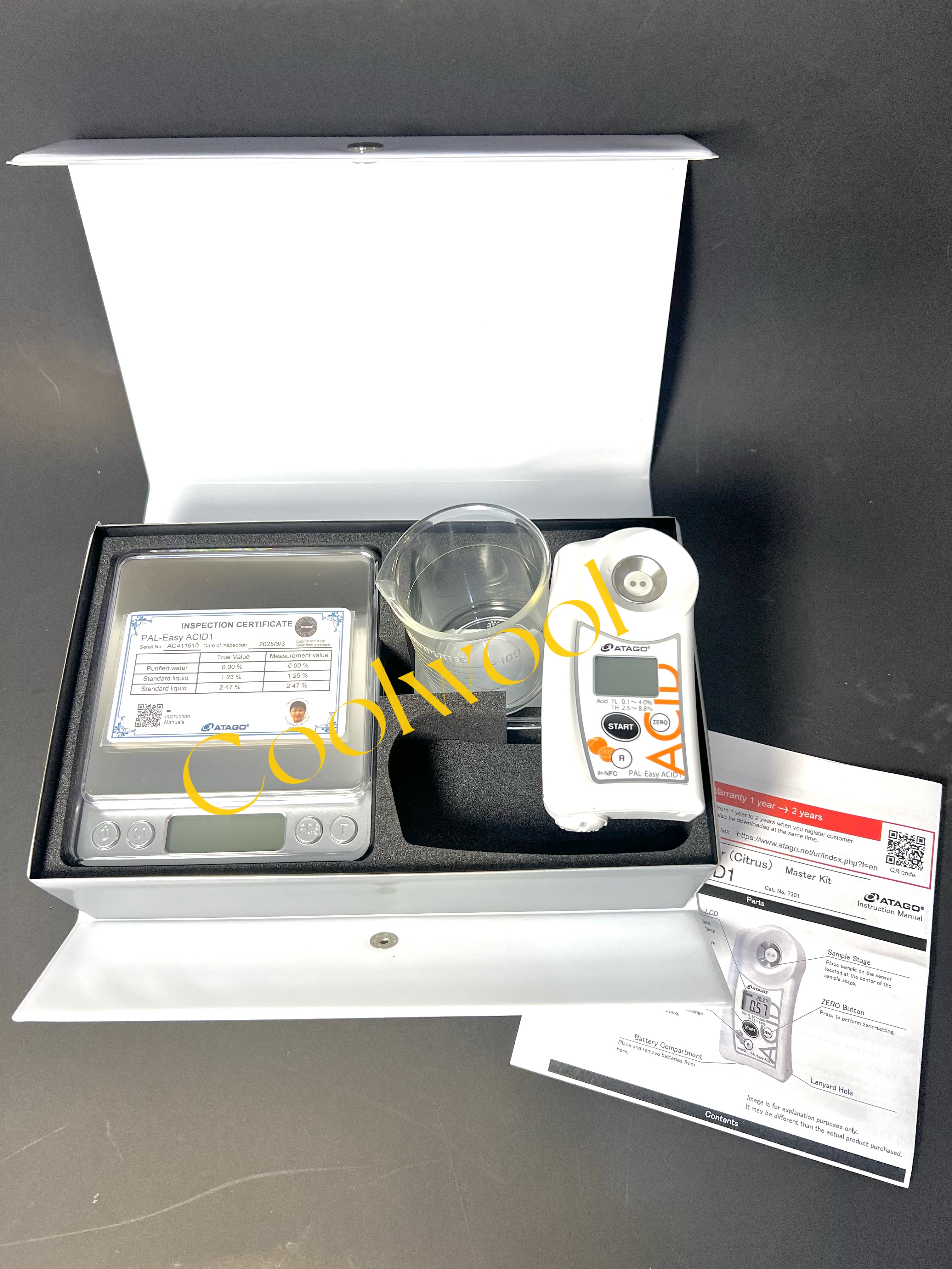 PAL-Easy ACID1 Master Kit-Acid : 0.10 to 4.00％ ยี่ห้อ Atago, Japan