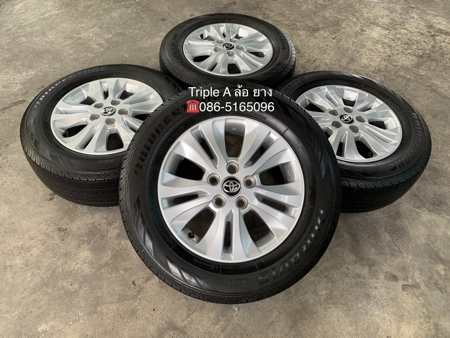 ✨ล้อแม็ก 5รู114✨Toyota Revo ขอบ 16 พร้อมยาง 215-65-16 Bridgestone♨️ปี 21♨️