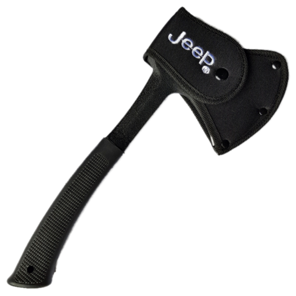 ขวานเดินป่า JEEP AXE ขนาด 11 นิ้ว (28 ซม.) พร้อมซองไนล่อนปลอกพลาสติก ABS สำหรับเก็บขวาน