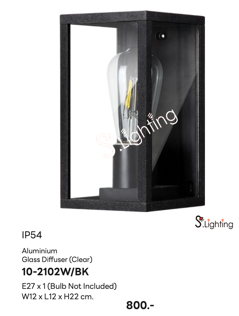 โคมไฟติดผนังภายนอก 10-2102W/BK