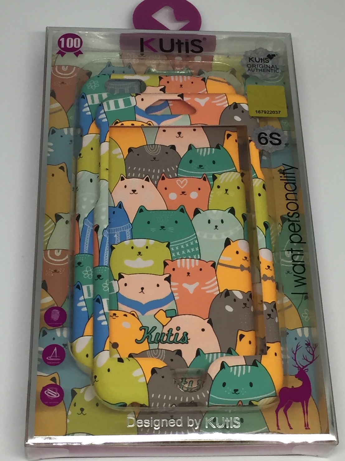 เคสคูทิส (Kutis) ไอโฟน6,6S(ลายแมวใหญ่หลากสี)