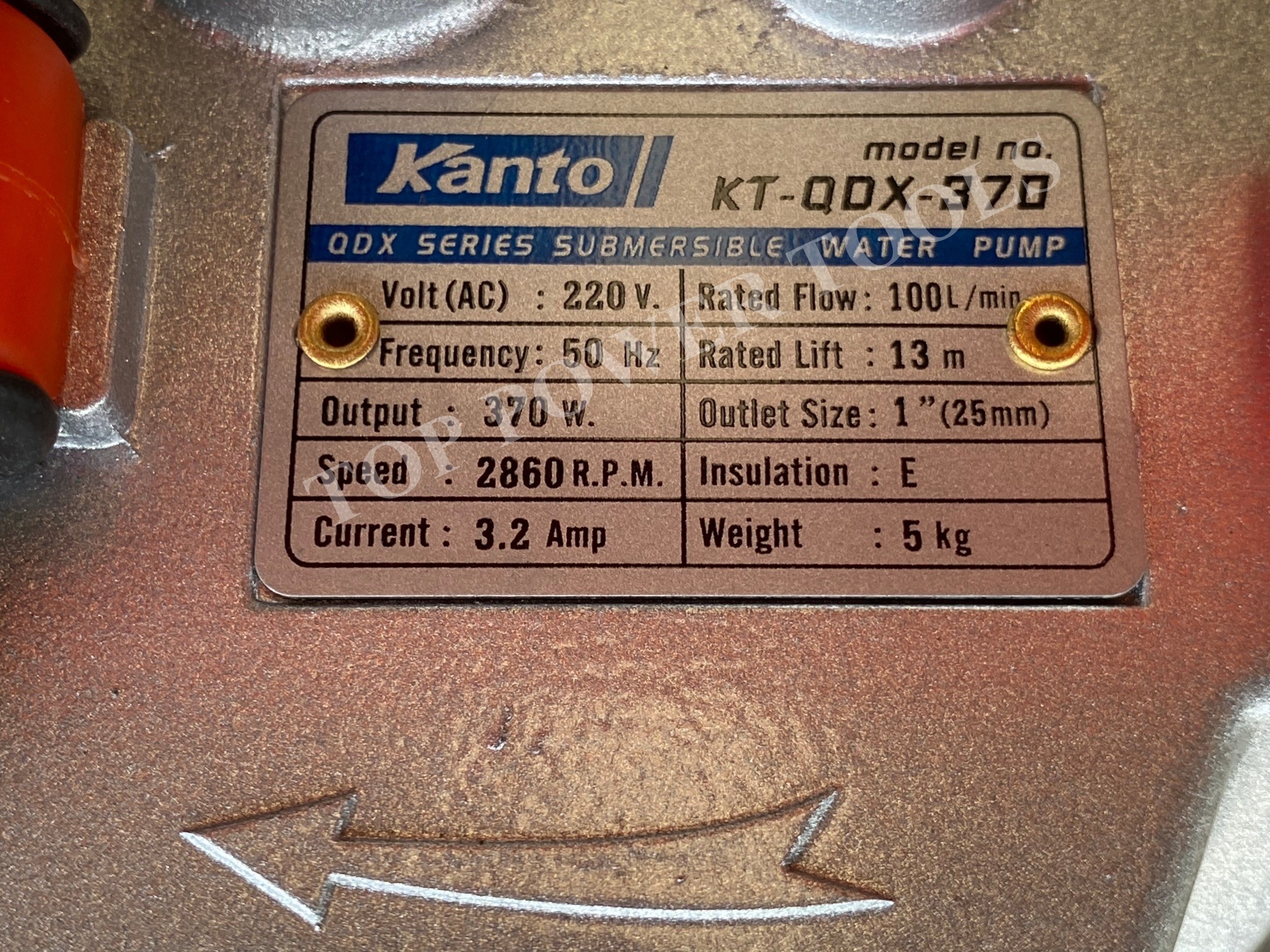 ปั๊มแช่มิเนียม 1" KT-QDX-370 KANTO (370W.)