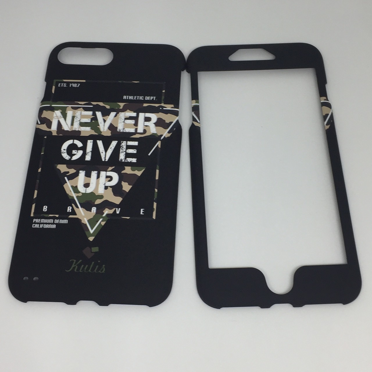เคสคูทิส(Kutis)ไอโฟน7พลัส,8พลัส(ลายNever Give Up)มาใหม่ เคสประกบหน้า-หลัง เคสเรืองแสง เคสลายวินเทจ ร้านSuperhero Klongthom
