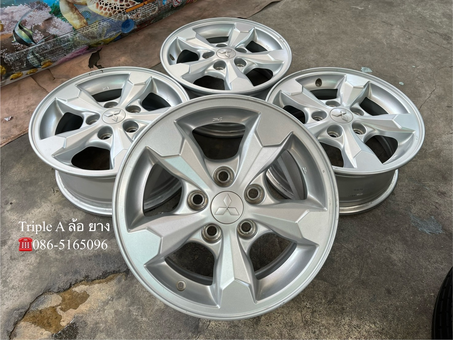 ✨ล้อแม็ก 5รู114✨Mitsu Triton ขอบ 15💖