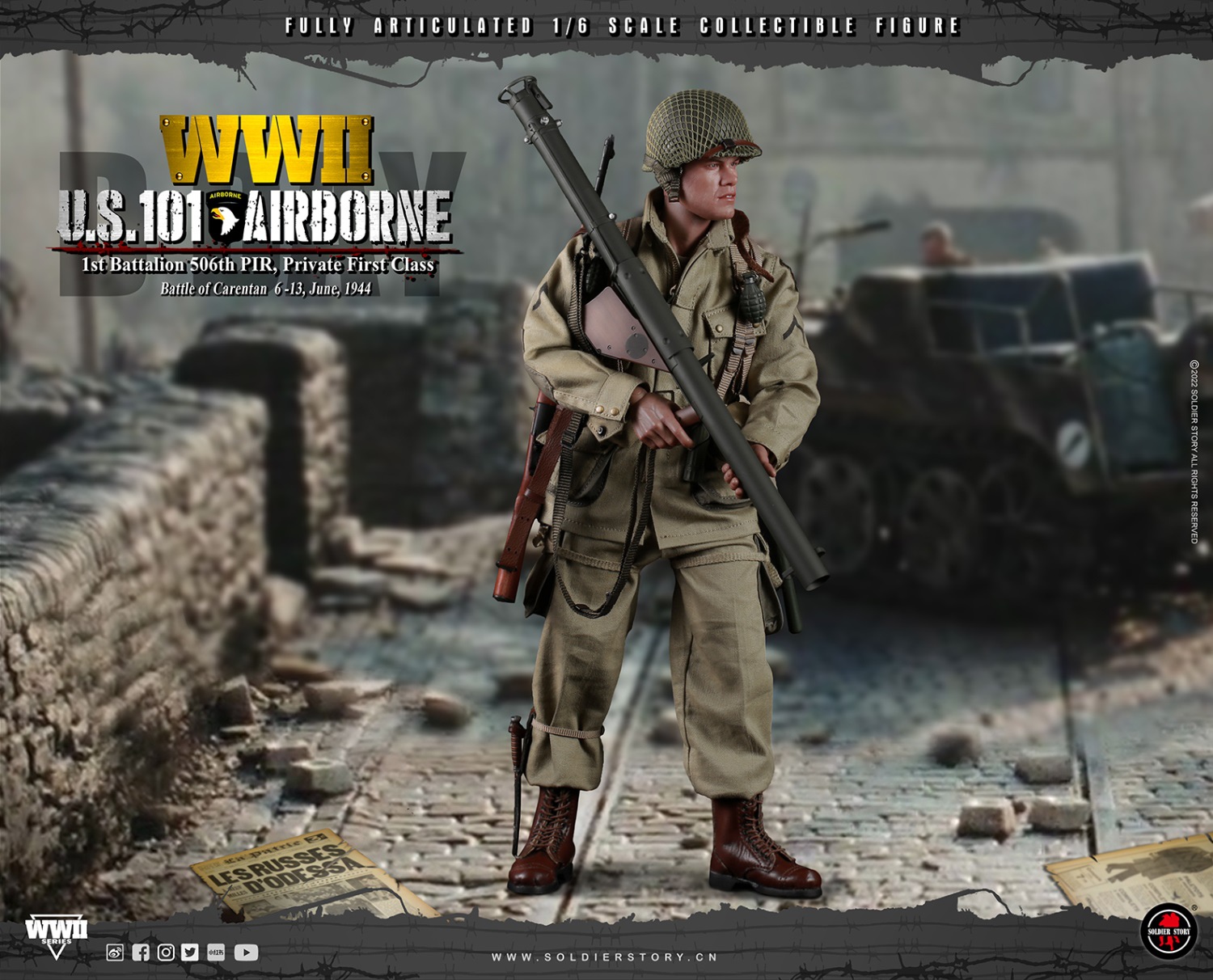 Soldier Story SS-126 1/6 WWII U.S. 101st Airborne - 1st Battalion 506th PIR, Private First Class