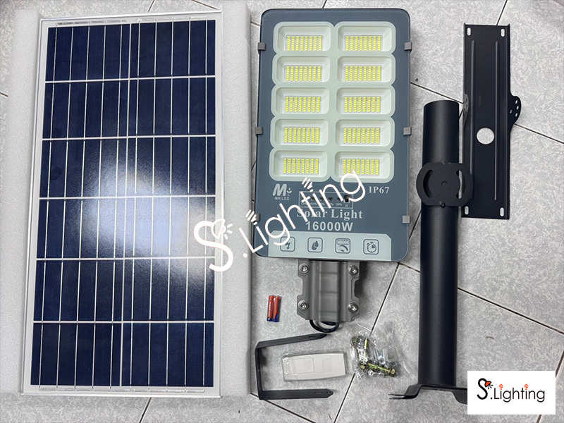โคมไฟถนน SOLAR CELL แยกแผง +ขาไฟ +รีโมท รุ่น MR21000 IP67 LED 16000w แสงขาว