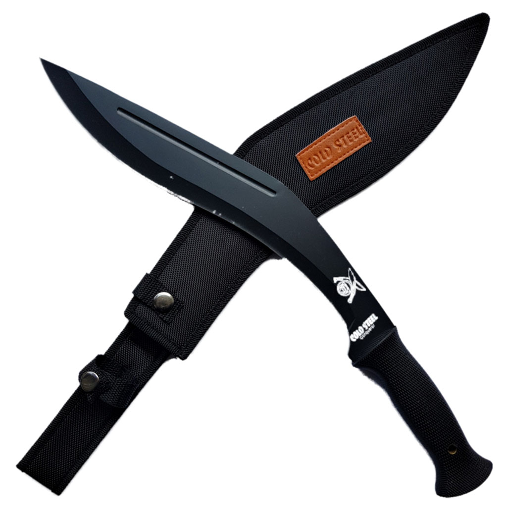 มีดพก มีดกุรข่า มีดเดินป่า มีดใบตาย Cold Steel Conqueror Kukri ขนาด 17.5 นิ้ว (44 ซม.) สีดำ พร้อมซองผ้าไนล่อนใส่มีด