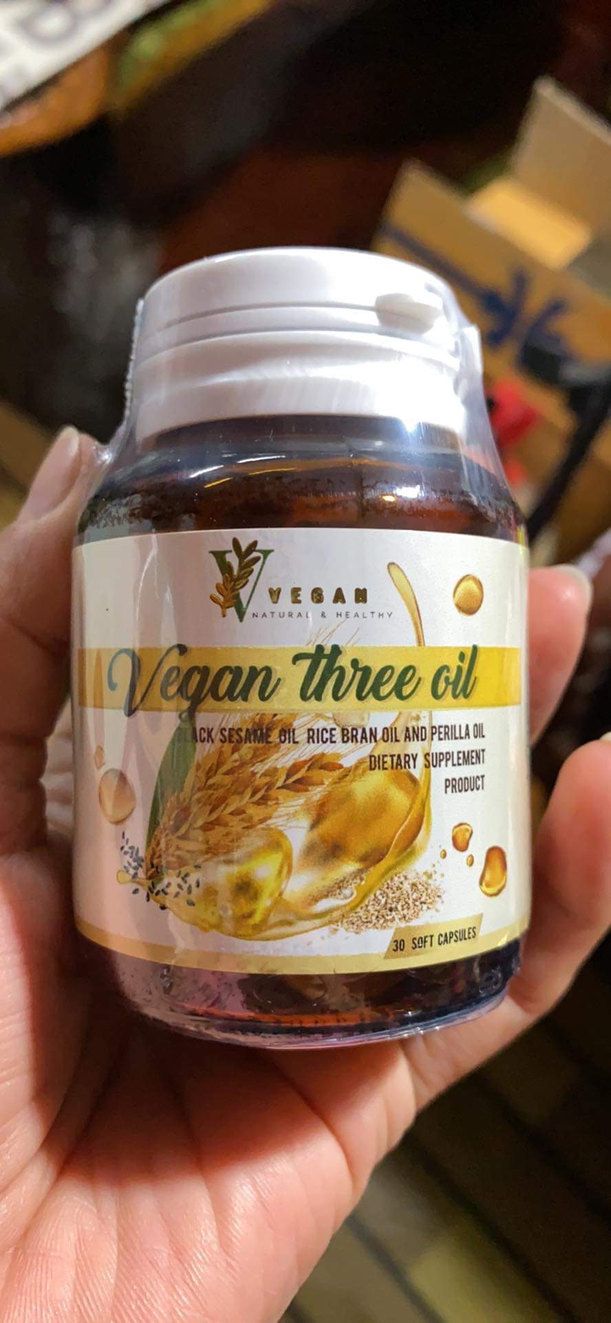 แท้100% Vegan Three Oil วีแกน ทรีออยล์ บำรุงสุขภาพ และ ช่วยให้นอนหลับ veganthreeoil วีแกนทีออย วีแกนทรีออย d77