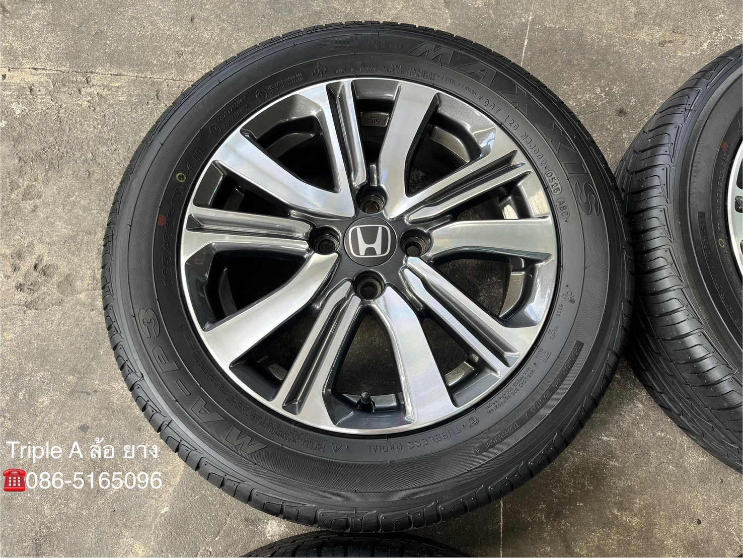 ✨ล้อแม็ก✨Honda City ตัวท็อป ขอบ 15 เทาหน้าเงา พร้อมยางใหม่ป้ายแดง 185-60-15 Maxxis💥ปี 25💥