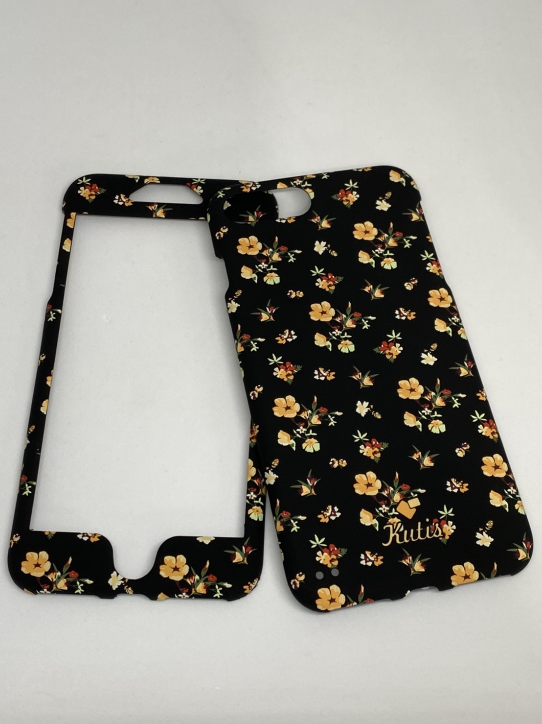เคสคูทิส(Kutis)เคสไอโฟน7พลัส,8พลัส(ลายดอกไม้ช่อดอกสีส้ม)มาใหม่ เคสประกบหน้า-หลัง เคสเรืองแสง เคสลายวินเทจ ร้านSuperhero Klongthom