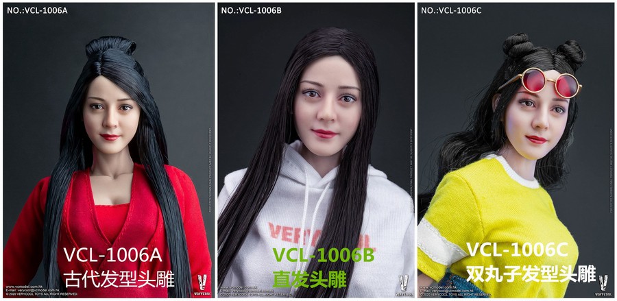 VERYCOOL VCL-1006B Straight Hair Head Sculpture
