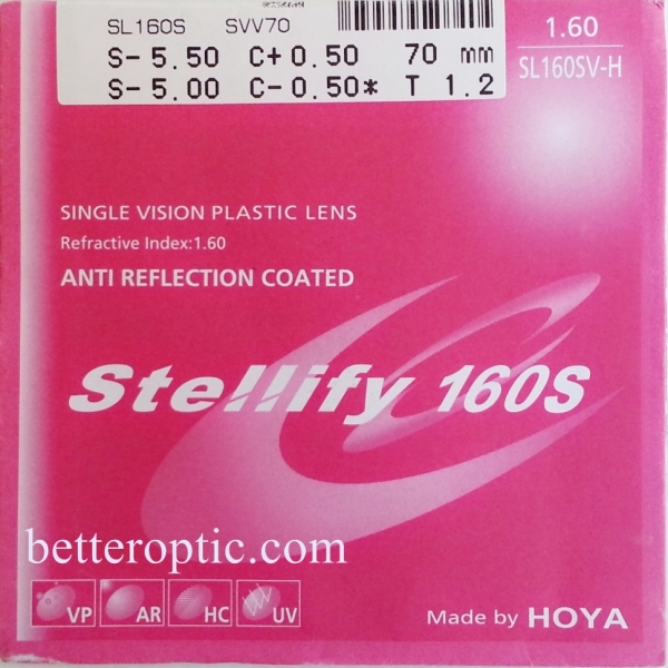 เลนส์มัลติโค้ตย่อบาง HOYA Stellify 1.60 VP