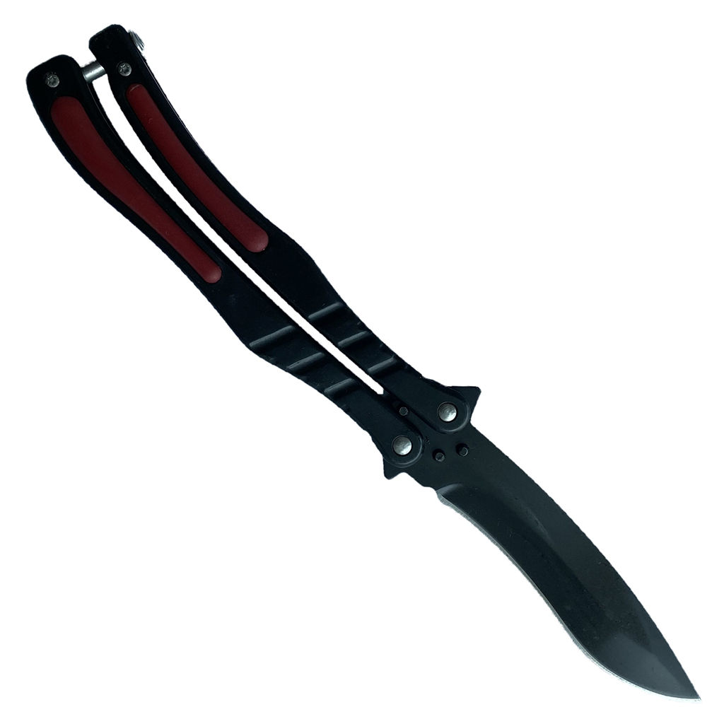 Balisong มีดบาลีซอง มีดควง มีดพับ มีดบัตเตอร์ฟลาย CS:GO - Counter-Strike Butterfly Knife (สีดำ) พร้อมซองไนล่อน