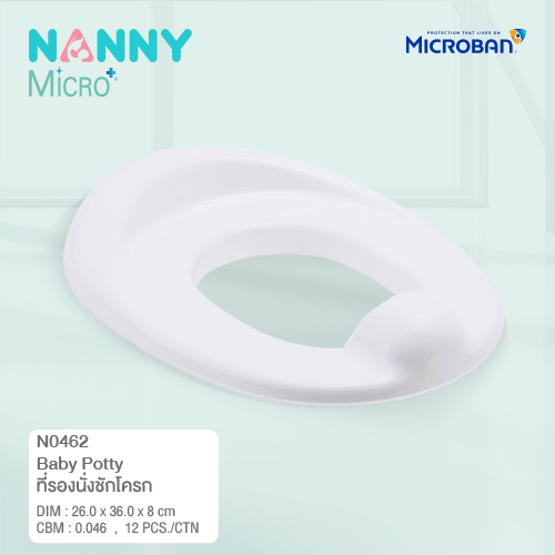 NANNY (แนนนี่) ฝารองชักโครก MicroBan ยับยั้งแบคทีเรียที่เป็นอันตราย เช่น E.Coli และ S.Aureus ได้ถึง 99.9% ลดคราบและกลิ่น