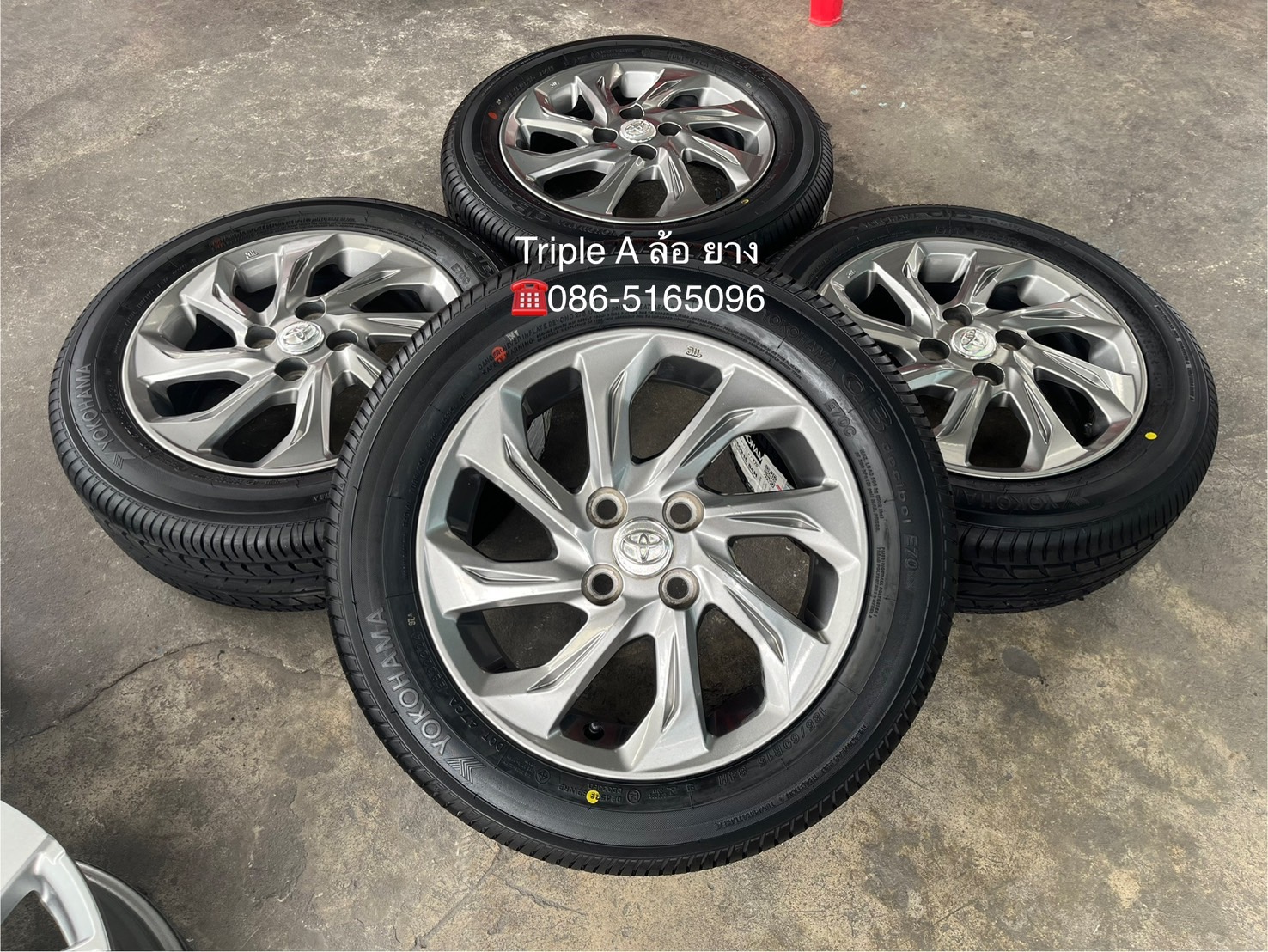 ✨ล้อแม็ก 4รู100✨Toyota Vios ขอบ 15 สีเทา พร้อมยางใหม่💯185-60-15 Yokohama♨️ปี 24♨️