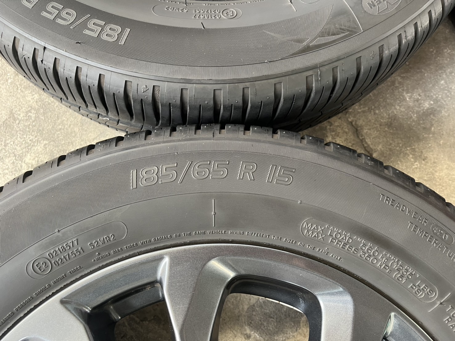 ✨ล้อแม็ก✨Mazda 2 Skyactiv ขอบ 15 สีเทาดำ พร้อมยาง 185-65-15 Michelin🌟ปี 23🌟