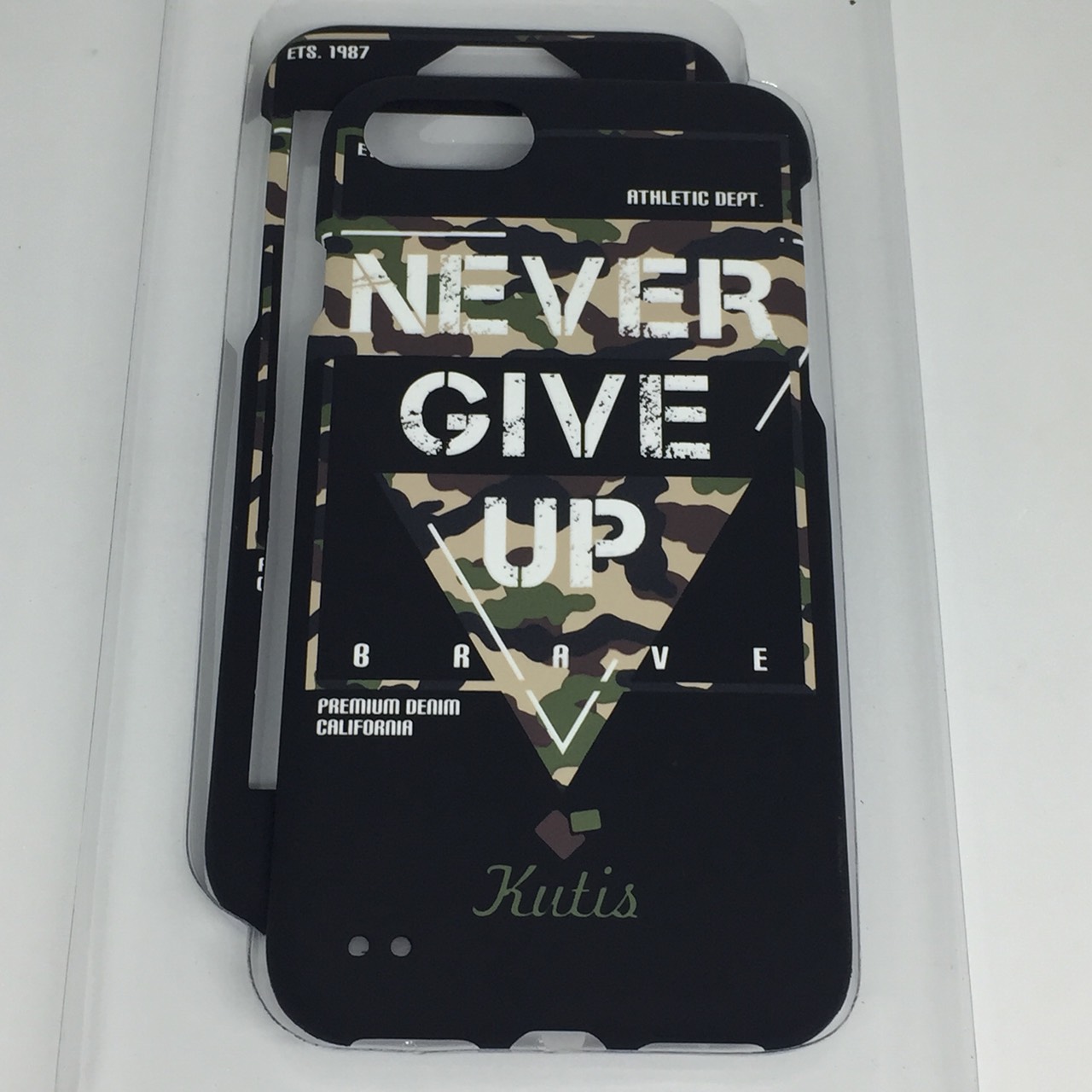 เคสคูทิส(Kutis)เคสไอโฟน7,8,SEปี2020(ลายNeverGiveUp)มาใหม่ เคสประกบหน้า-หลัง เคสเรืองแสง เคสลายวินเทจ ร้านSuperhero Klongthom