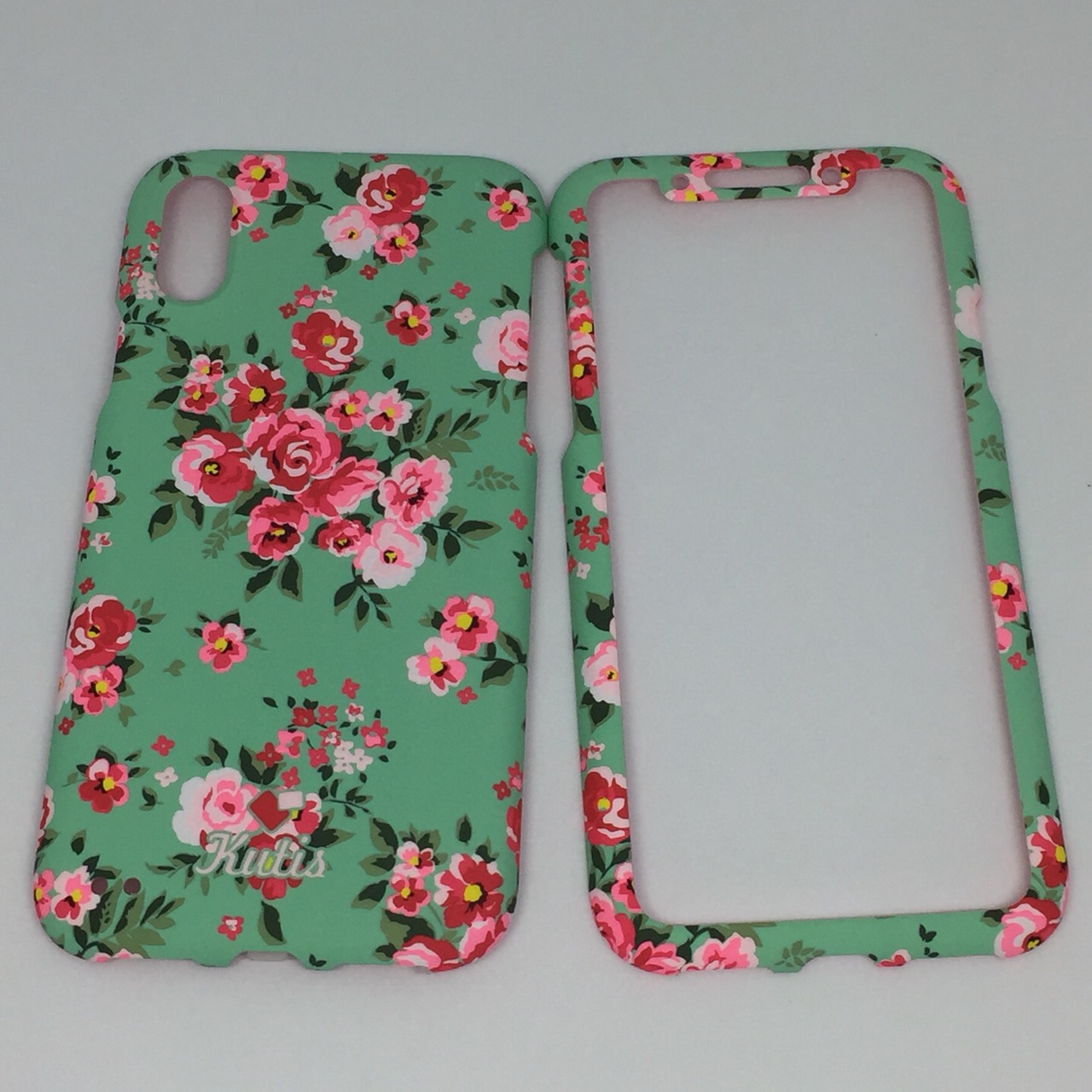 เคสคูทิส (Kutis) ไอโฟนX,XS (ลายดอกไม้ สีพื้นหลังสีเขียวพาสเทล)มาใหม่ๆ