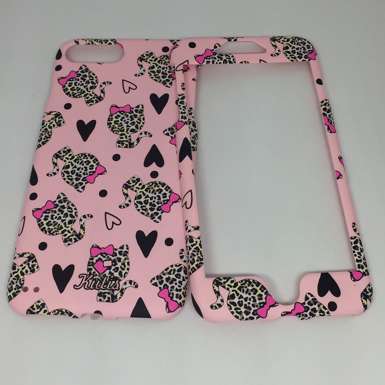 เคสคูทิส(Kutis)เคสไอโฟน7พลัส,8พลัส(ลายแมวลายเสือสีชมพูnew)มาใหม่ เคสประกบหน้า-หลัง เคสเรืองแสง เคสลายวินเทจ ร้านSuperhero Klongthom