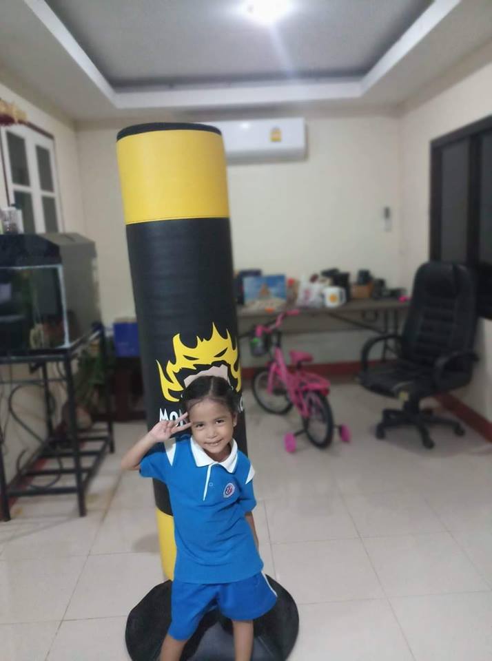 กระสอบทรายตั้งพื้นรุ่นกลางสีเหลือง