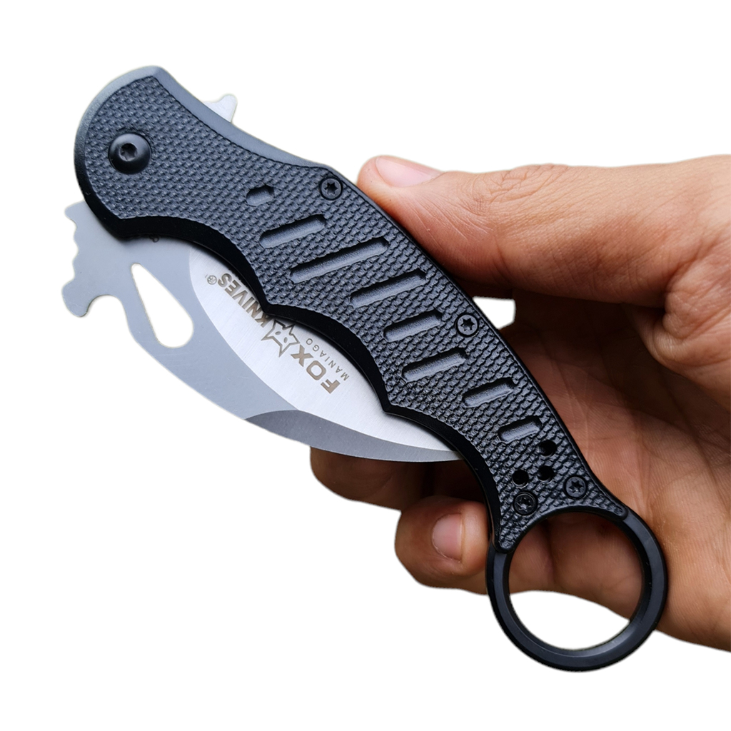 มีดพับ มีดคารัมบิต FOX KNIVES FX-478 Karambit Knives ใบมีดสีเงิน ขนาด 7.8 นิ้ว (19.7 ซม.)