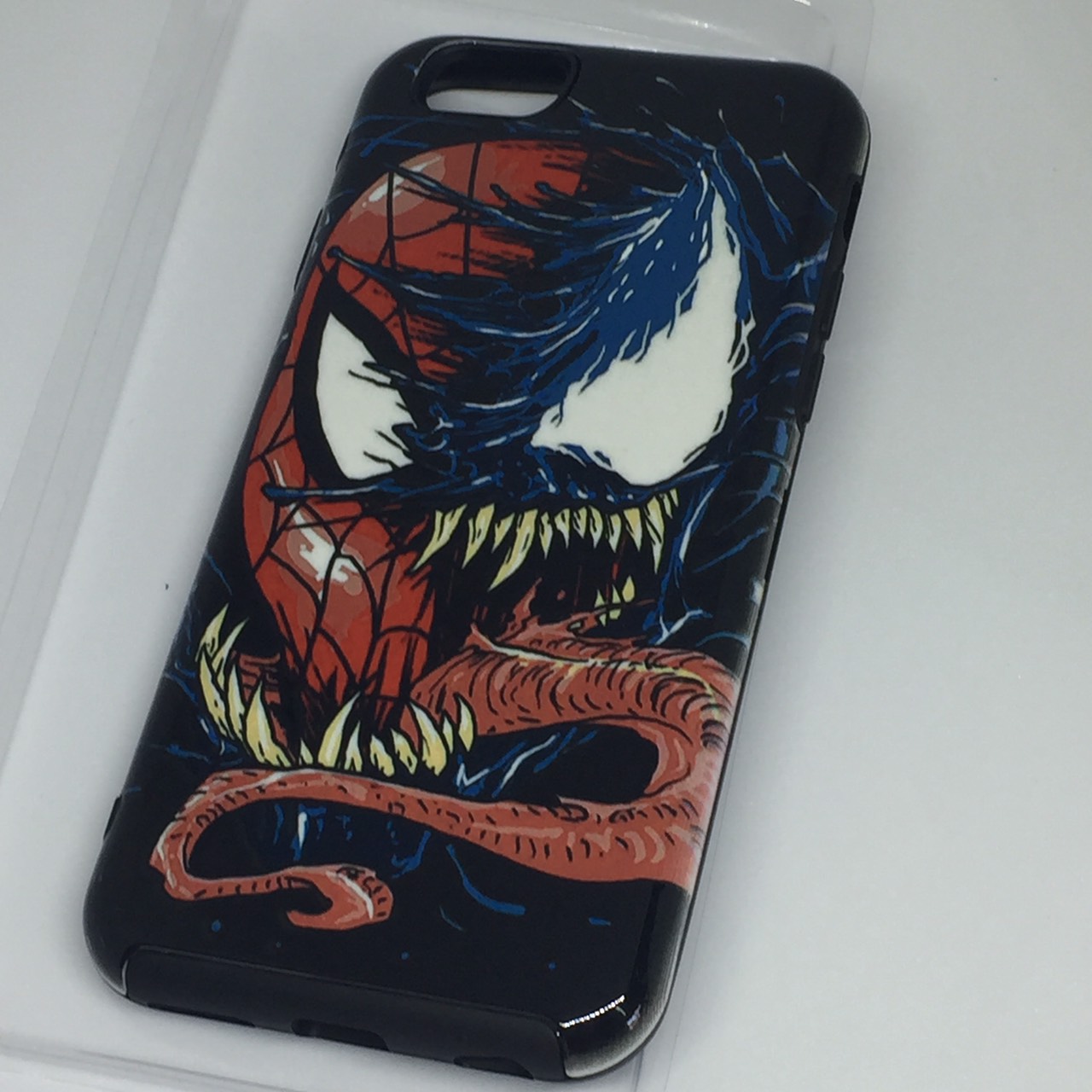 เคสฝาหลัง2ชั้น เคสไอโฟน6,6S(ลายสไปเดอร์แมนอ้าปาก)มาใหม่ เคสฝาหลังลายฮีโร่ เคสฝาหลังซิลฺโคน+tpu