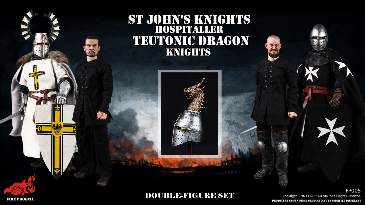 FIRE PHOENIX FP005 1/6 ST JOHN'S KNIGHTS HOSPITALLER & TEUTONIC DRAGON KNIGHTS (DOUBLE FIGURE SET)