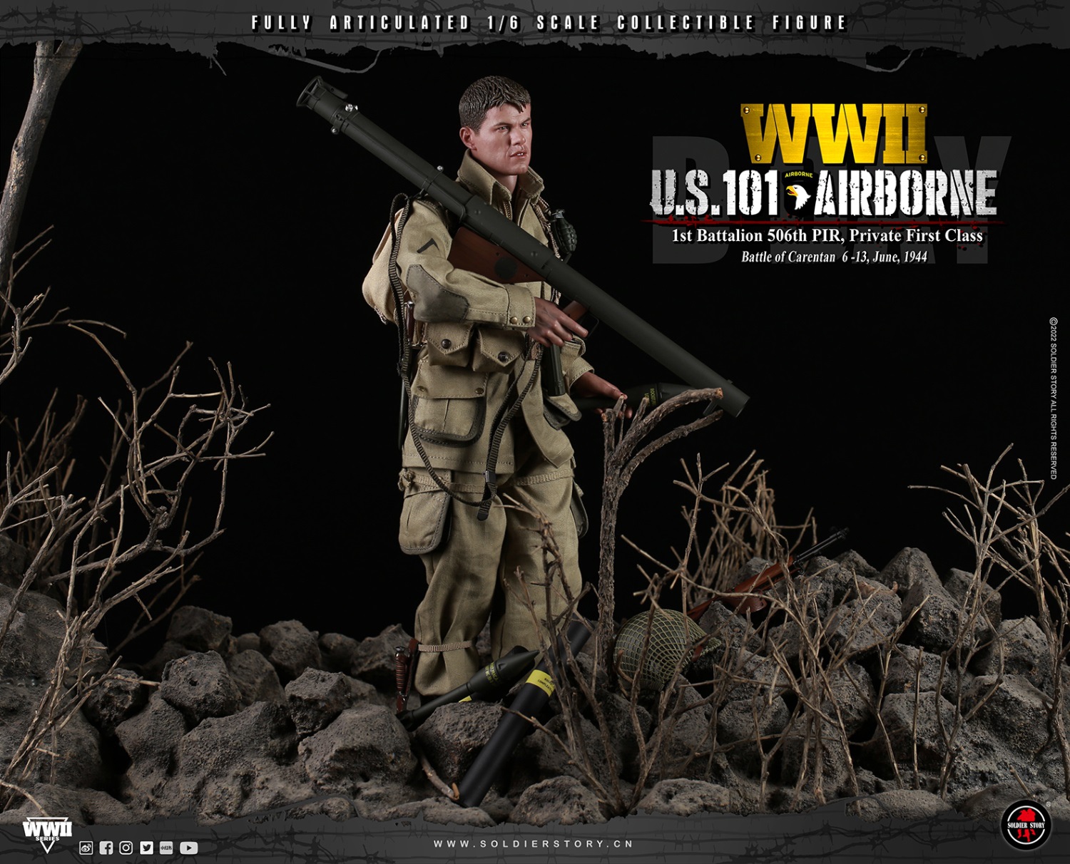 Soldier Story SS-126 1/6 WWII U.S. 101st Airborne - 1st Battalion 506th PIR, Private First Class