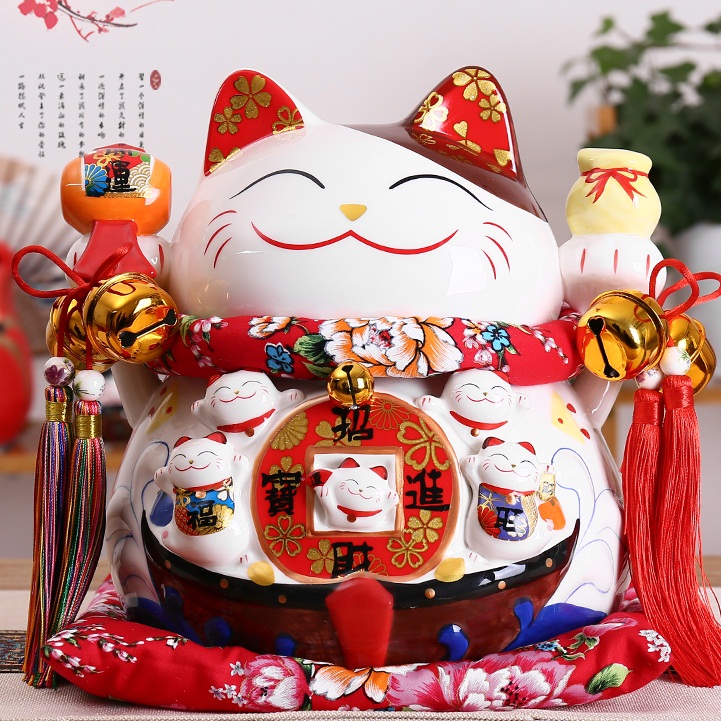 Lucky Cat Decoration ตุ๊กตาของขวัญ พร้อมกล่อง/ขนาด 11 นิ้ว