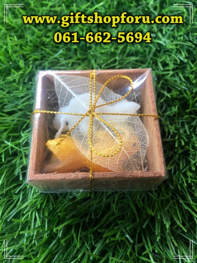 เทียนหอมใส่กล่องไม้ ของชำร่วยงานแต่งความหมายดี