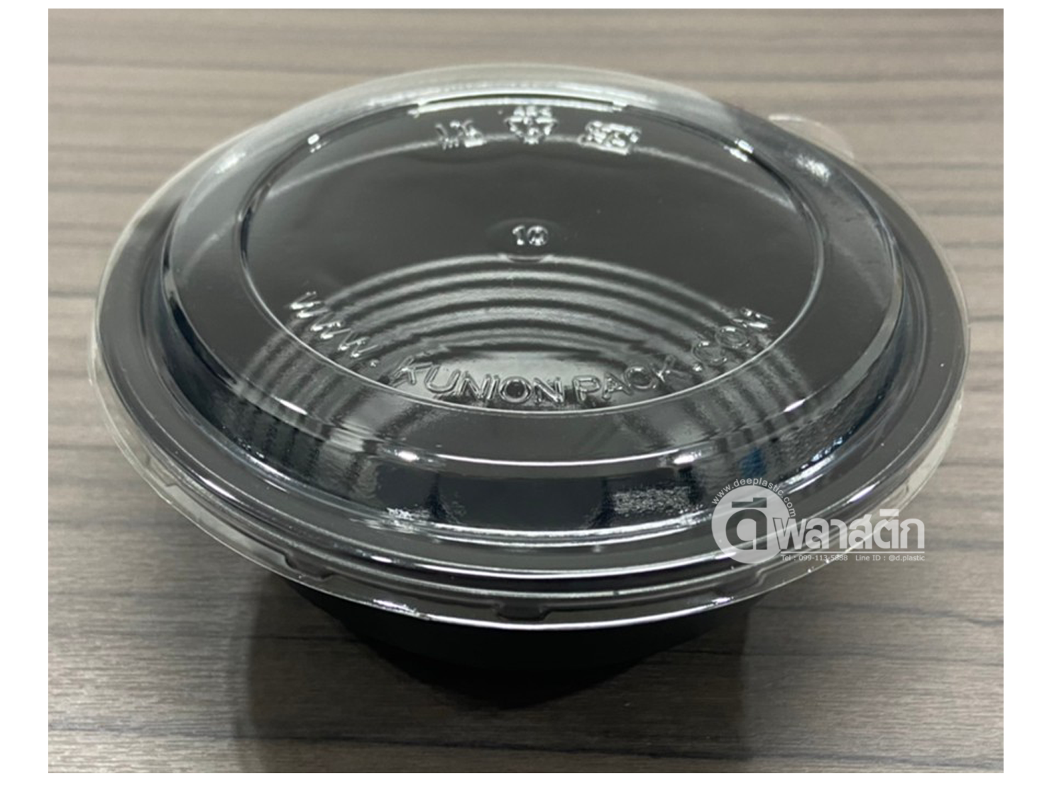 ชามกลม 650ml. (สีดำ) พร้อมฝา : 1แพ็ค