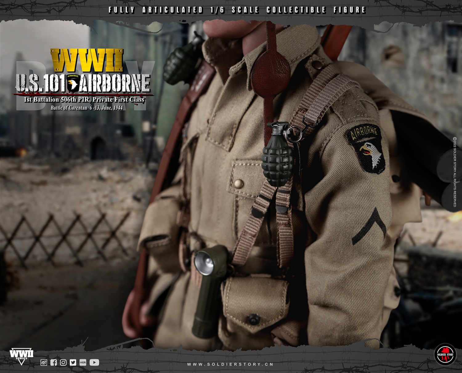 Soldier Story SS-126 1/6 WWII U.S. 101st Airborne - 1st Battalion 506th PIR, Private First Class