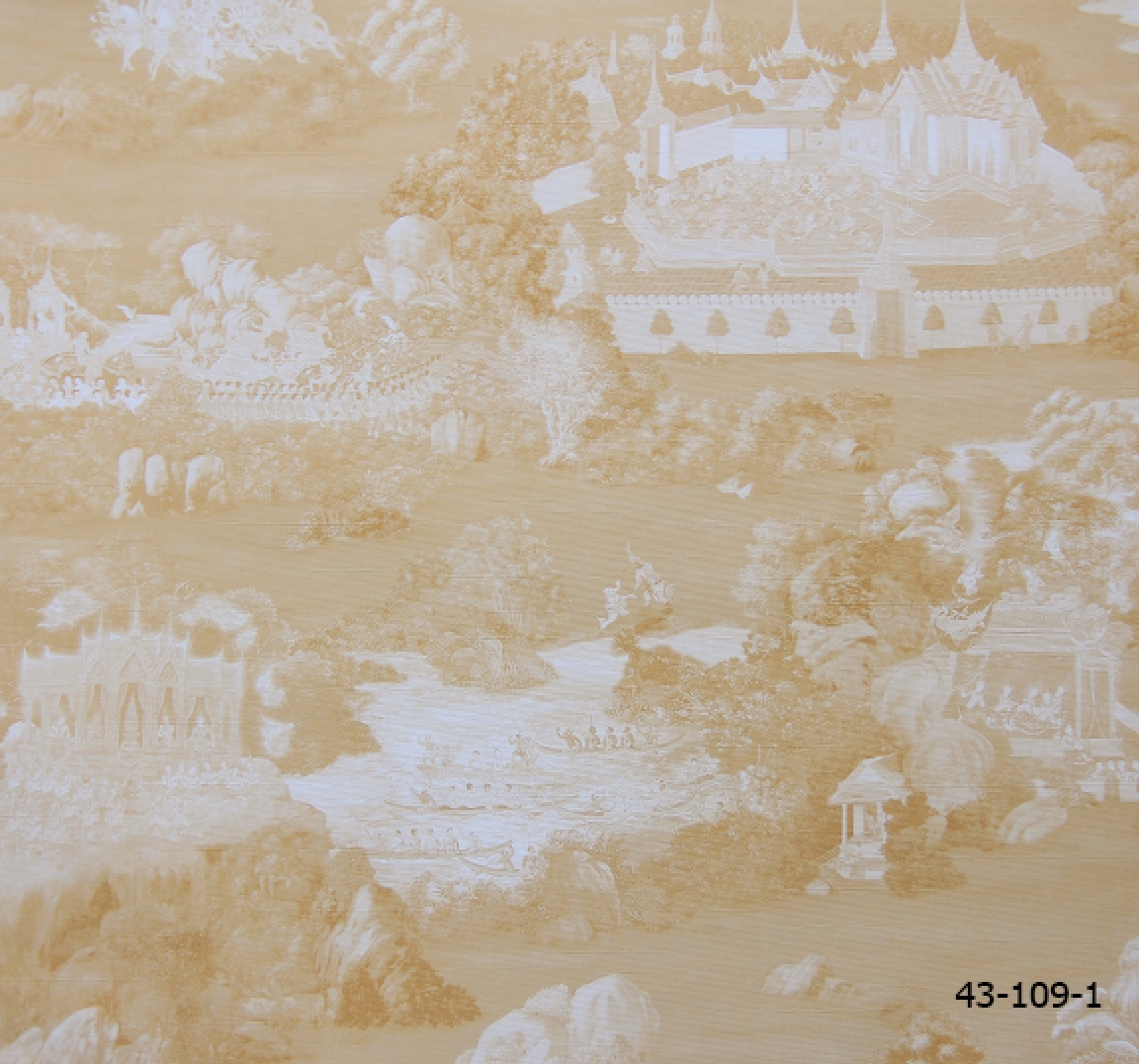 วอลล์เปเปอร์ลายไทย พระราชวัง สีส้ม
