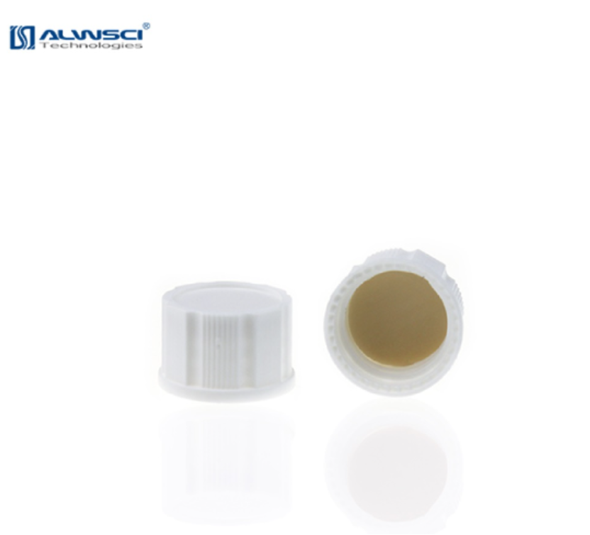 13-425 White Closed Top PP Cap (C0000864) + 13-425 Red PTFE/White Silicone Septa 1.5mm Thick (100ชิ้น/แพ็ค)
