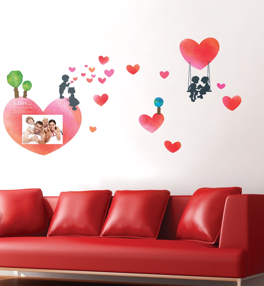 AS-1008 Wall Sticker วอลล์สติ๊กเกอร์แต่งผนังเกาหลี ลาย LOVE /ขนาดแผ่น 50x70 cm