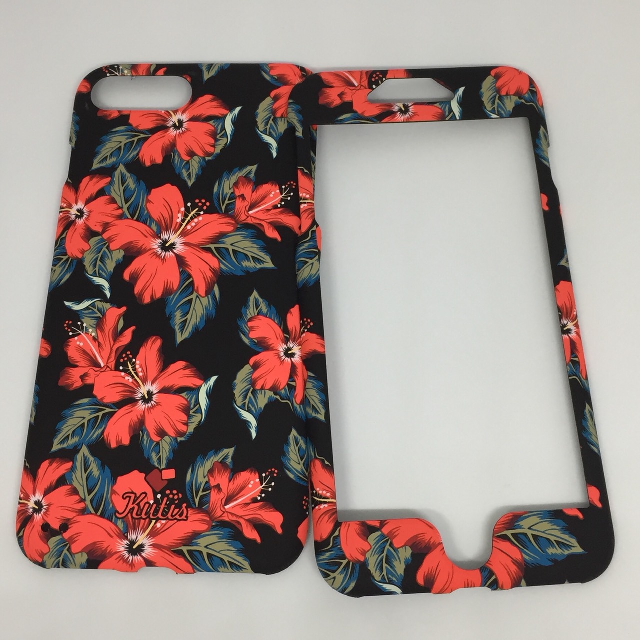เคสคูทิส(Kutis)ไอโฟน7พลัส,8พลัส(ลายดอกชบาสีแดง)มาใหม่