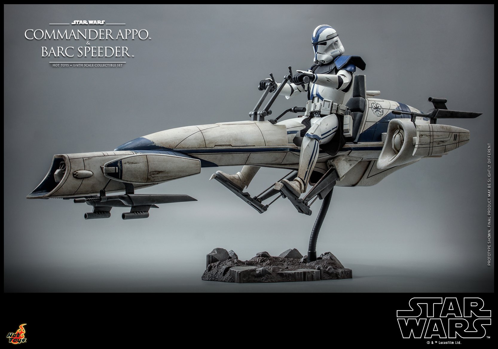 Hot Toys TMS076 1/6 Star Wars: The Clone Wars™ - Commander Appo™ and BARC Speeder™
