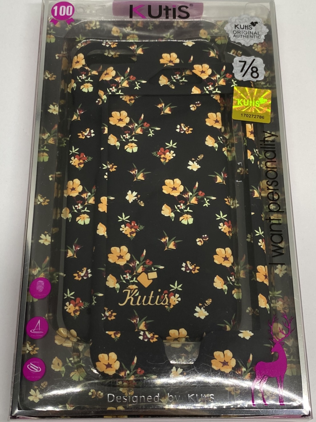 เคสคูทิส(Kutis)เคสไอโฟน7,8,SE2020(ลายดอกไม้ช่อดอกสีส้ม)มาใหม่ เคสประกบหน้า-หลัง เคสเรืองแสง เคสลายวินเทจ ร้านSuperhero Klongthom